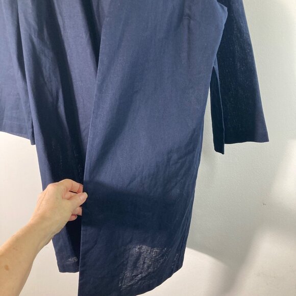 Womens Preston & York Linen Cotton Open Cardigan Jacket Navy 12 - Picture 4 of 7